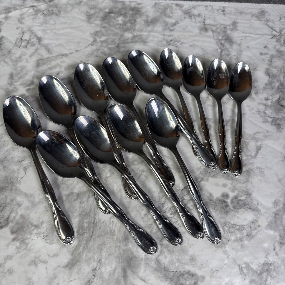 Lot Of 13 Vintage Superior Stainless USA Tea Table Spoons CHAPEL HILL Pattern 7”